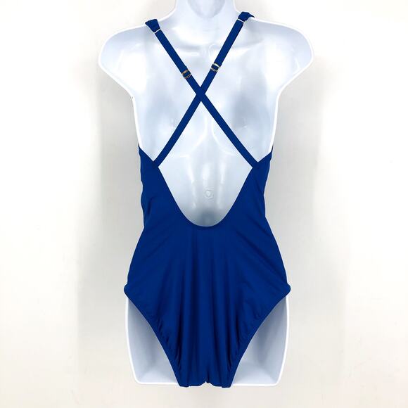 BLEU ROD BEATTIE Ring Master Drape One-Piece Swinsuit US 6 Blue Azure NWT - Picture 6 of 11